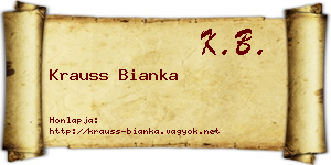 Krauss Bianka névjegykártya